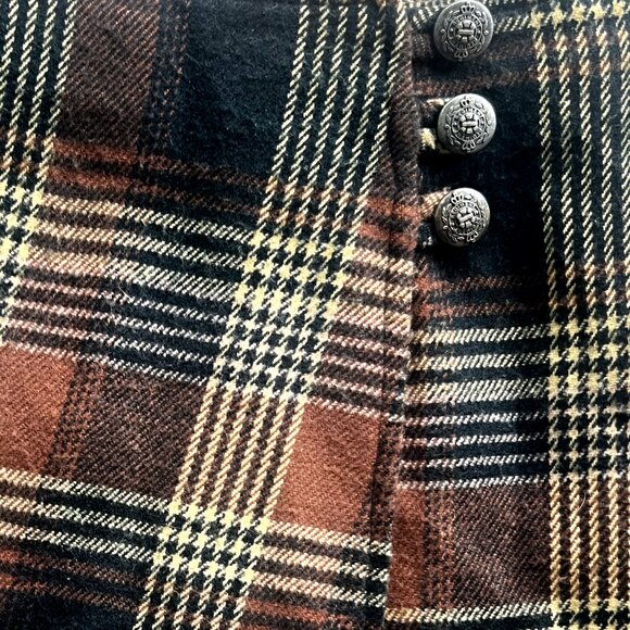 Vintage Contempo Casuals Plaid Wrap Mini Skirt - Picture 6 of 6